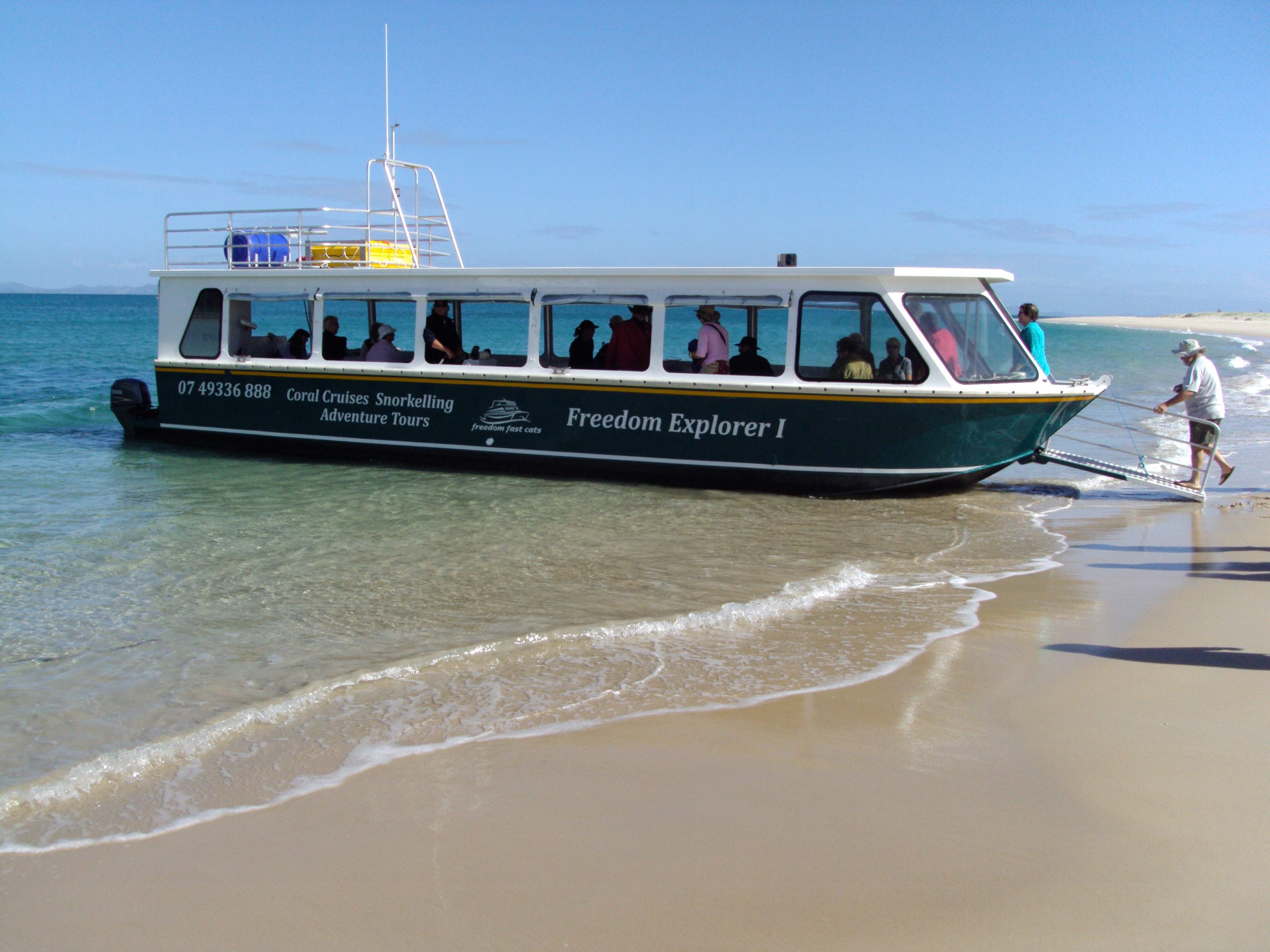Yeppoon. Great Keppel Island glass bottom coral viewing boat
